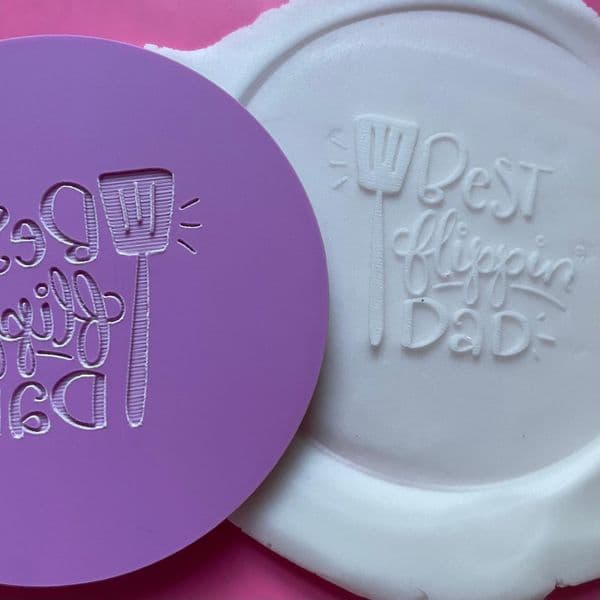 SALE Best Flippin' Dad with Slice Engraved circle stamp
