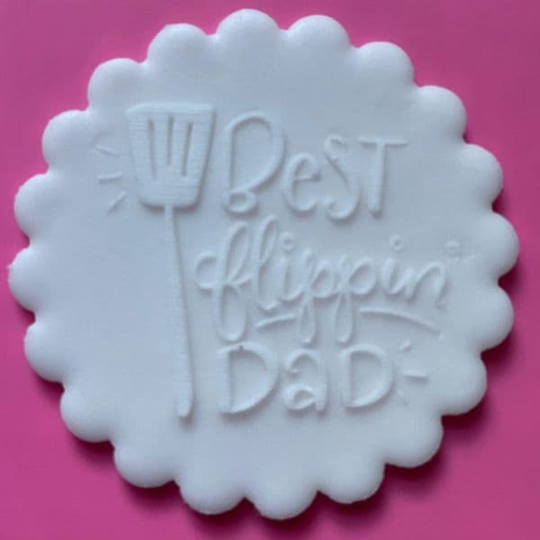 SALE Best Flippin' Dad with Slice Engraved circle stamp