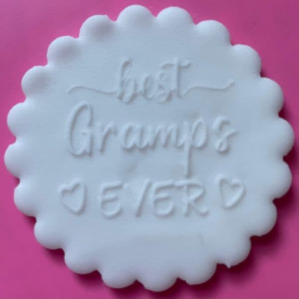 SALE Best Gramps Ever with Hearts Engraved circle stamp