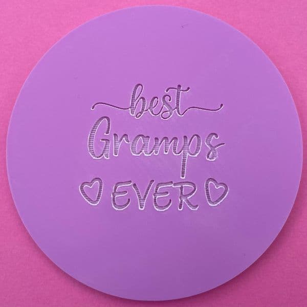 SALE Best Gramps Ever with Hearts Engraved circle stamp