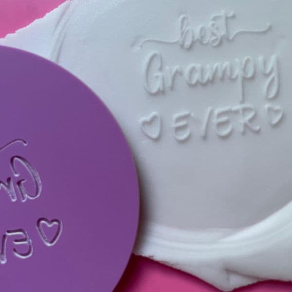 SALE Best Grampy Ever with Hearts Engraved circle stamp