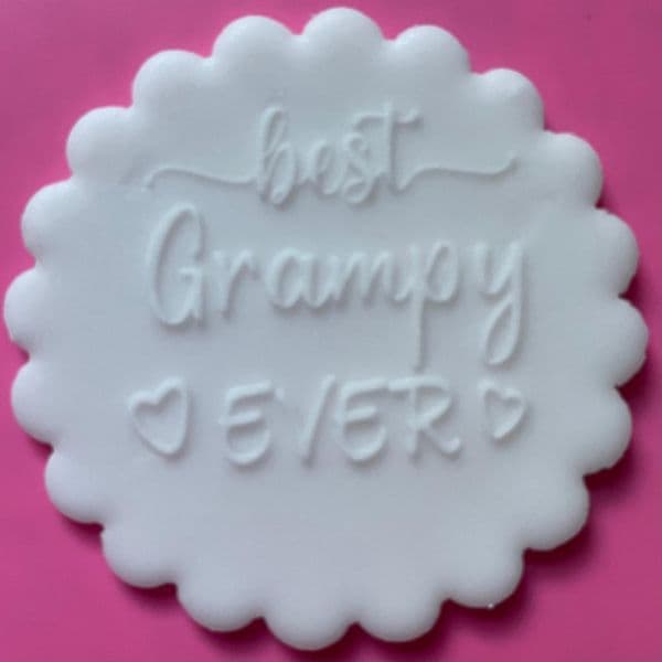SALE Best Grampy Ever with Hearts Engraved circle stamp
