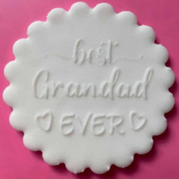 SALE Best Grandad Ever with Hearts Engraved circle stamp