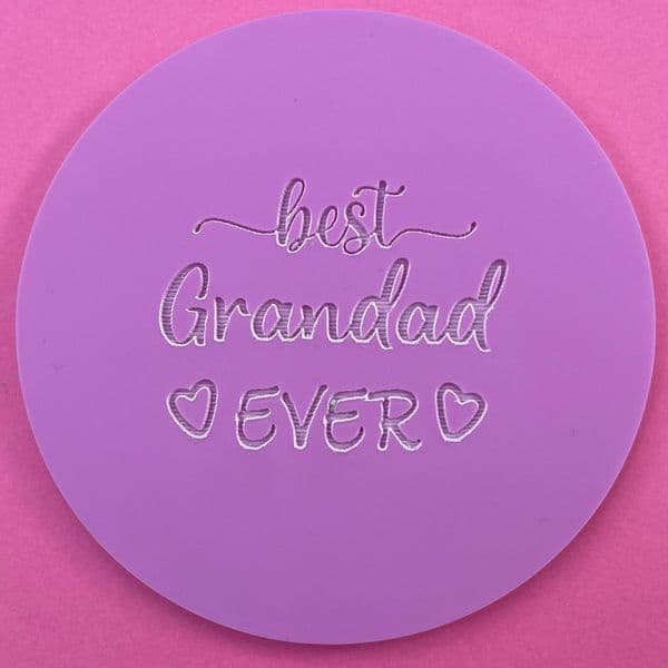 SALE Best Grandad Ever with Hearts Engraved circle stamp