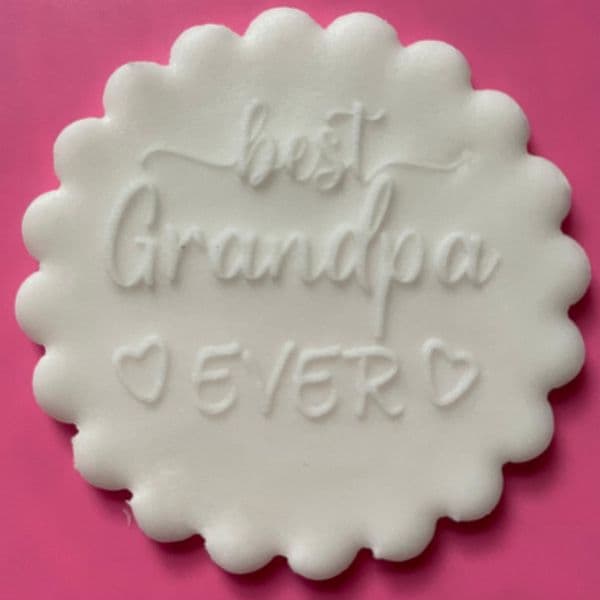 SALE Best Grandpa Ever with Hearts Engraved circle stamp