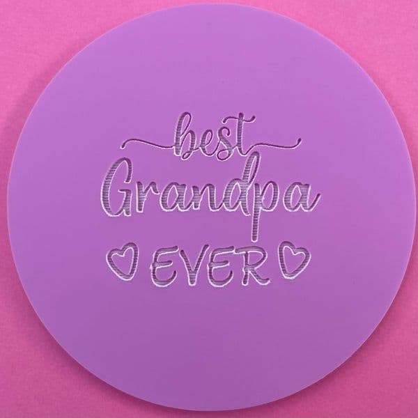 SALE Best Grandpa Ever with Hearts Engraved circle stamp