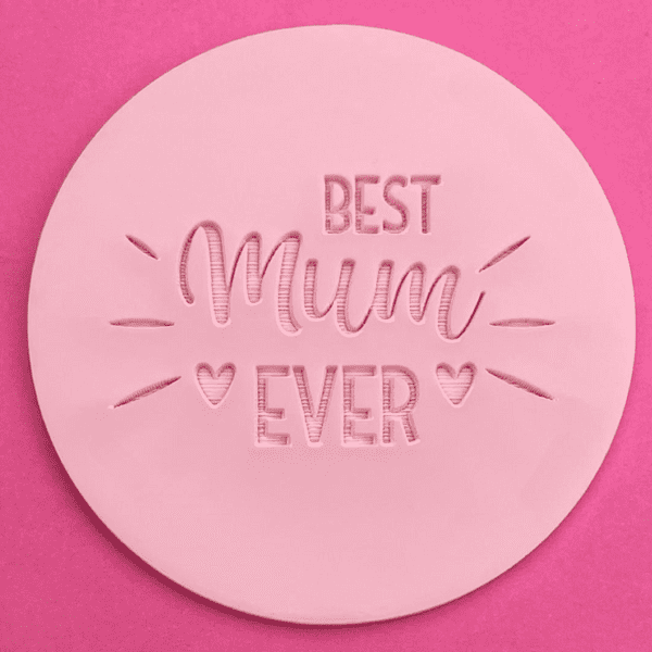SALE Best Mum Ever with flashes Engraved circle stamp