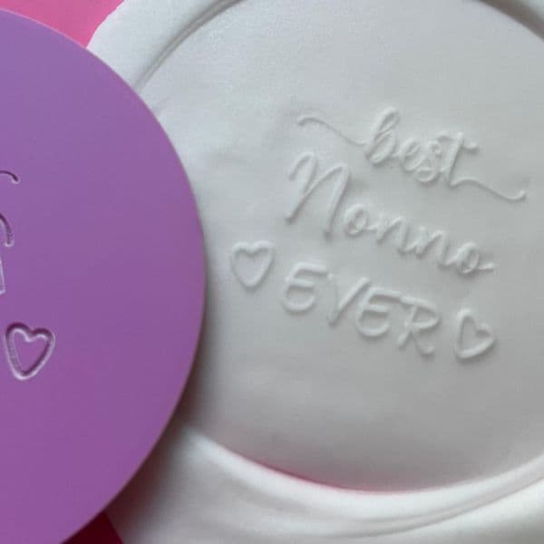 SALE Best Nonno Ever with Hearts Engraved circle stamp