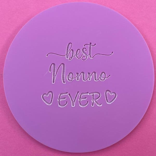 SALE Best Nonno Ever with Hearts Engraved circle stamp