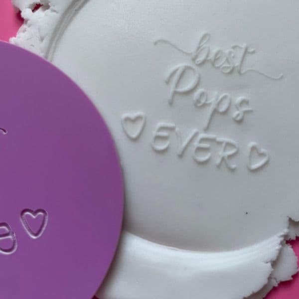 SALE Best Pops Ever with Hearts Engraved circle stamp