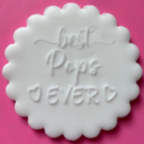 SALE Best Pops Ever with Hearts Engraved circle stamp