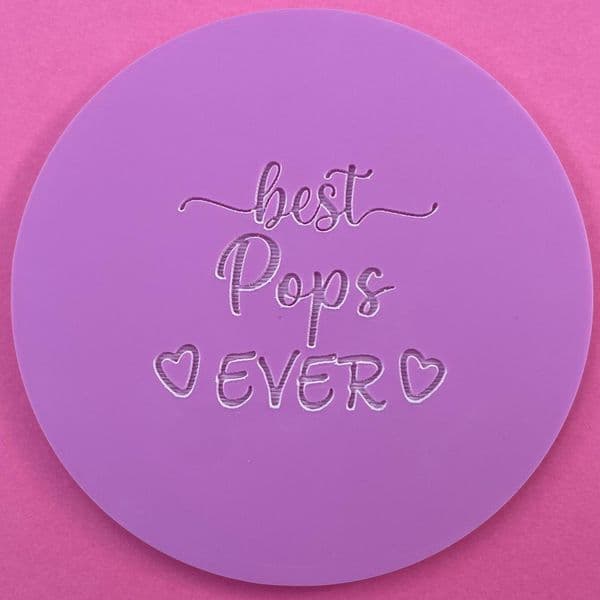 SALE Best Pops Ever with Hearts Engraved circle stamp