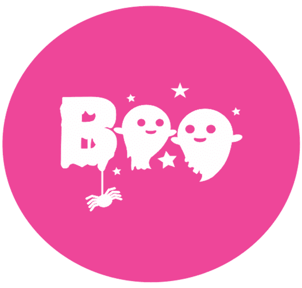 SALE Boo with Hanging Spider and Ghosts Engraved circle stamp