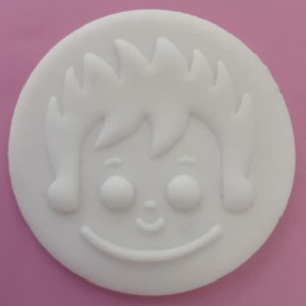 SALE Boy Cute Face Cut circle stamp