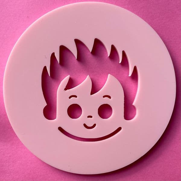 SALE Boy Cute Face Cut circle stamp