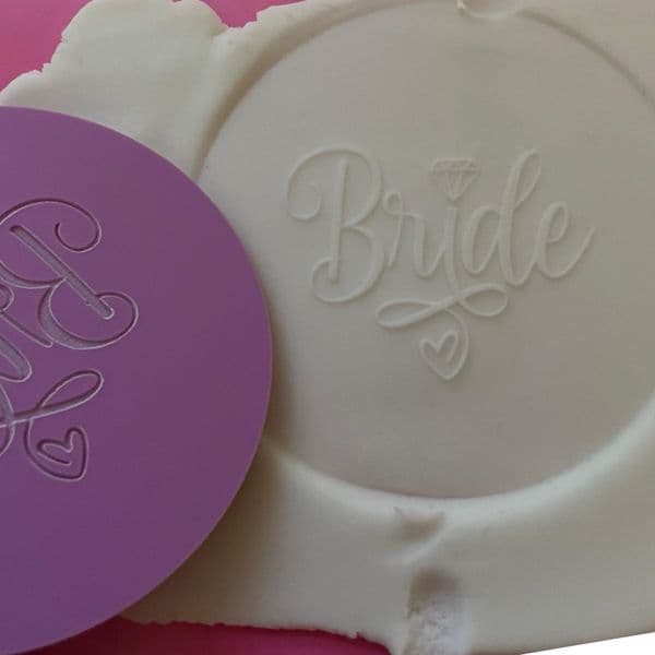 SALE Bride with Diamond and swirl Engraved circle stamp
