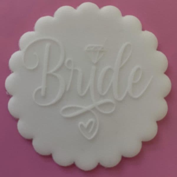 SALE Bride with Diamond and swirl Engraved circle stamp