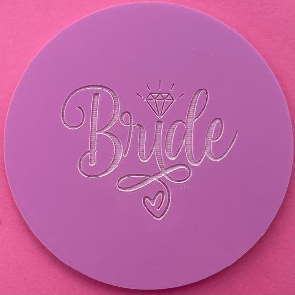 SALE Bride with Diamond and swirl Engraved circle stamp