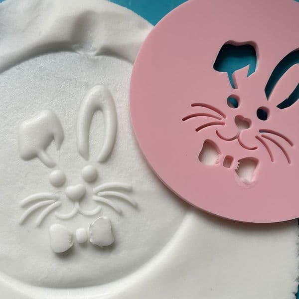 SALE Bunny Boy face Cut circle stamp