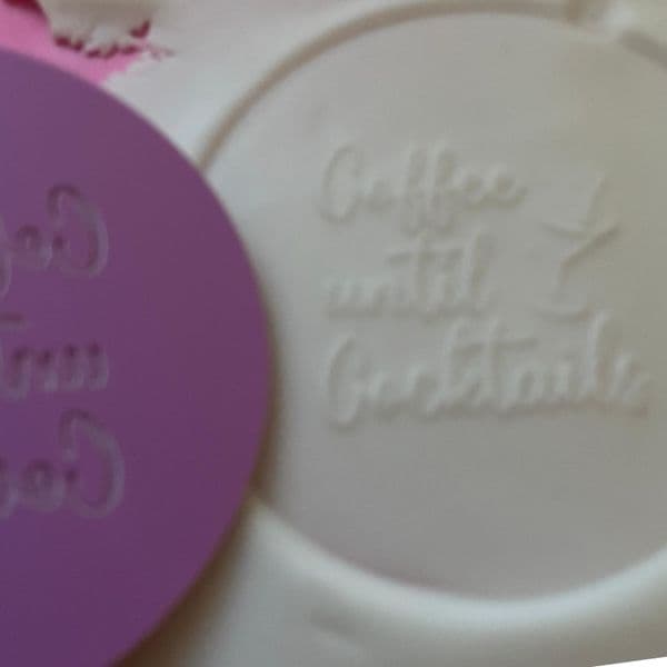 SALE Coffee until Cocktails Engraved circle stamp