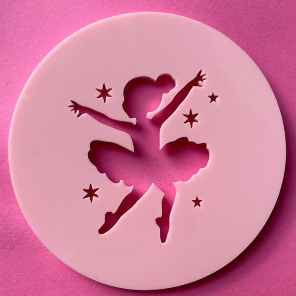 SALE Cute Girl Ballerina Cut circle stamp