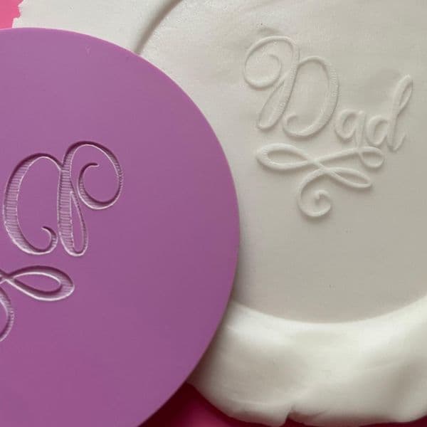 SALE Dad with Swirls Engraved circle stamp