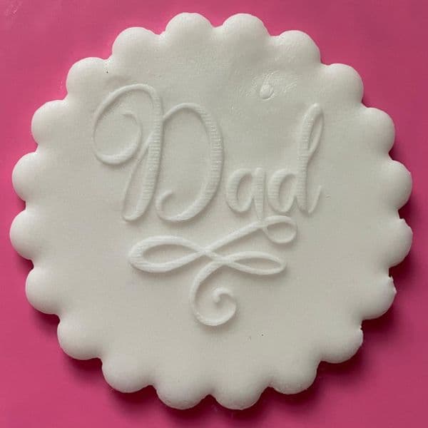 SALE Dad with Swirls Engraved circle stamp
