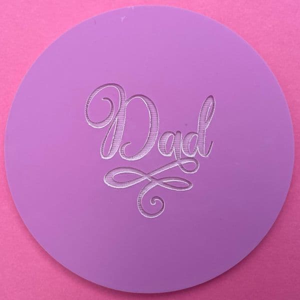 SALE Dad with Swirls Engraved circle stamp