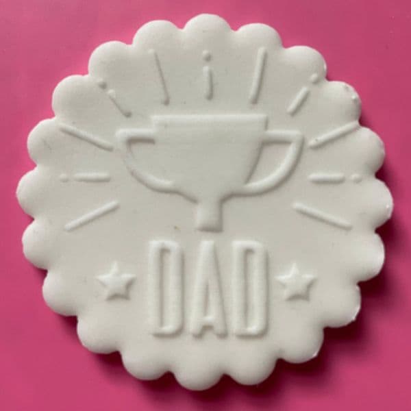 SALE Dad with Trophy Engraved circle stamp
