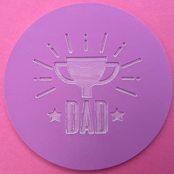 SALE Dad with Trophy Engraved circle stamp