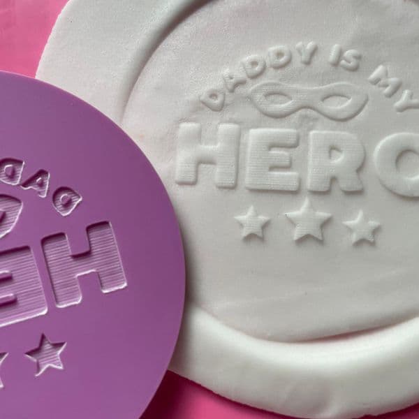 SALE Daddy is my Hero with Mask Engraved circle stamp