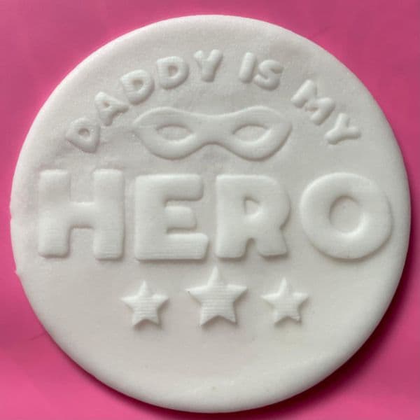 SALE Daddy is my Hero with Mask Engraved circle stamp