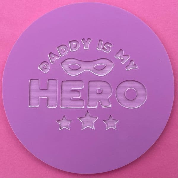 SALE Daddy is my Hero with Mask Engraved circle stamp