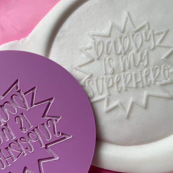 SALE Daddy is My Superhero Flash Engraved circle stamp