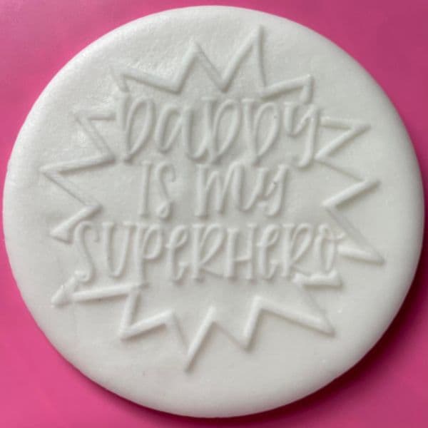 SALE Daddy is My Superhero Flash Engraved circle stamp