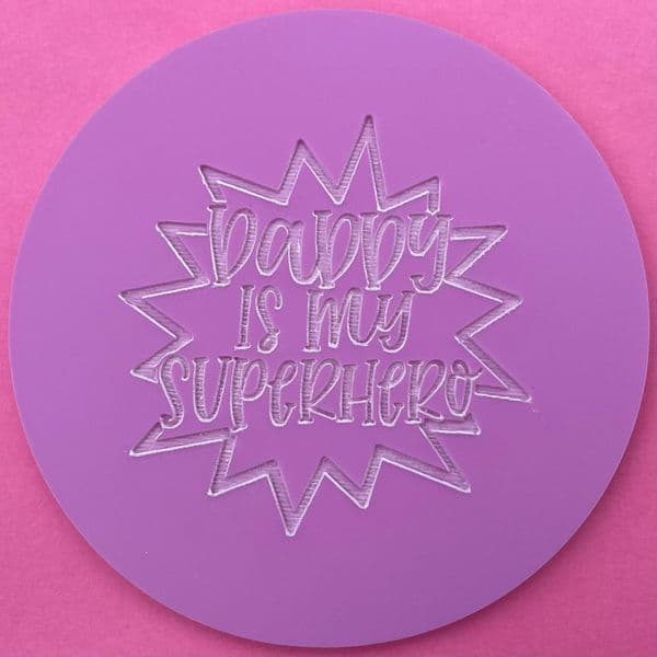 SALE Daddy is My Superhero Flash Engraved circle stamp