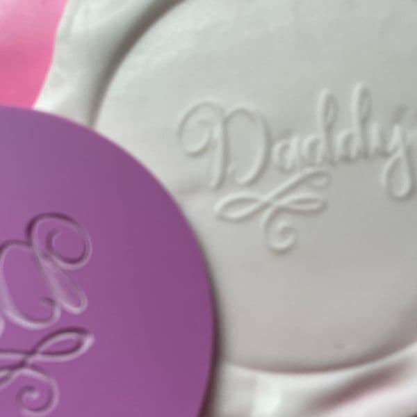 SALE Daddy with Swirls  Engraved circle stamp