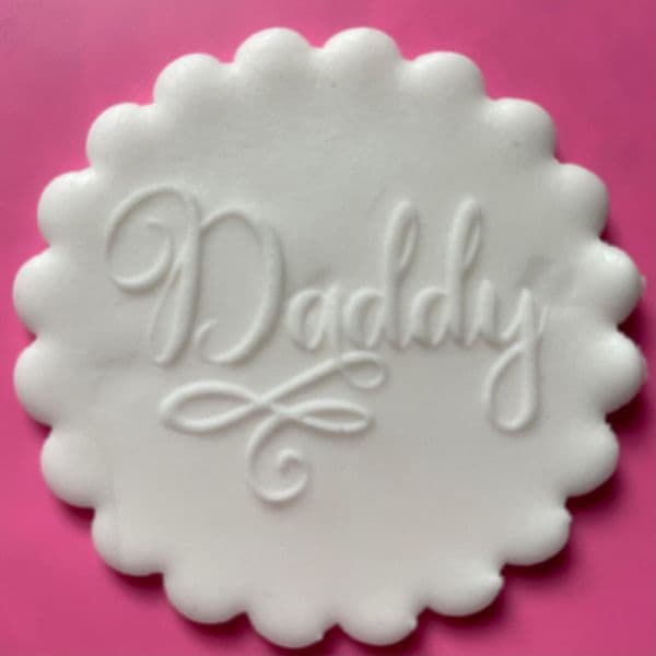 SALE Daddy with Swirls  Engraved circle stamp