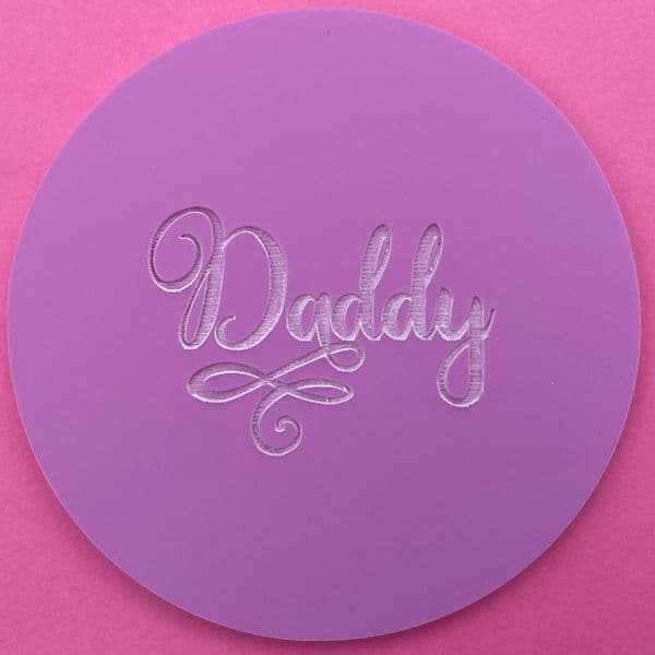 SALE Daddy with Swirls  Engraved circle stamp