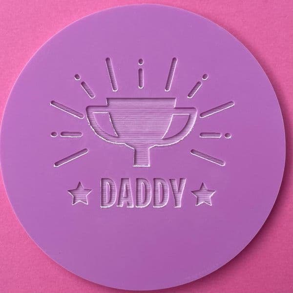 SALE Daddy with Trophy Engraved circle stamp