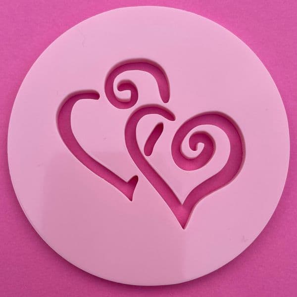 SALE Double Heart Cut circle stamp
