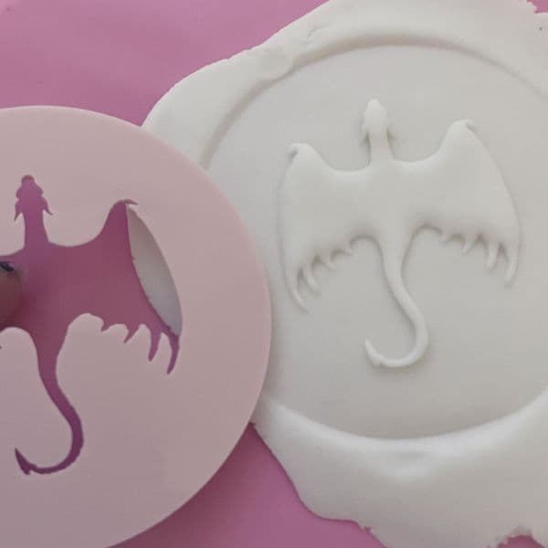 SALE Dragon Flying Cut circle stamp