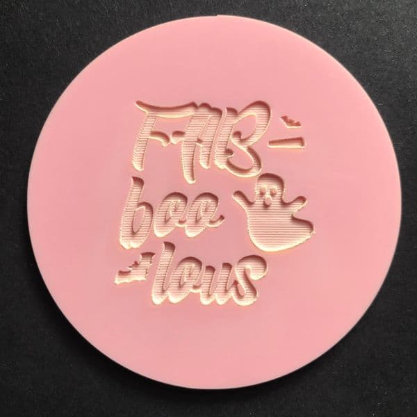 SALE FAB-Boo-Lous with Ghost Engraved circle stamp
