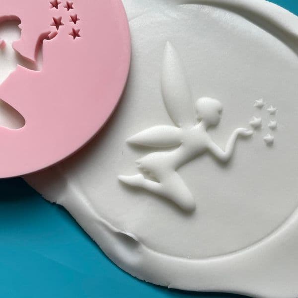SALE Fairy Blowing a Wish Cut circle stamp