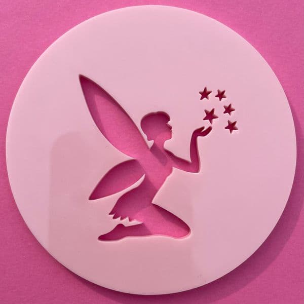 SALE Fairy Blowing a Wish Cut circle stamp