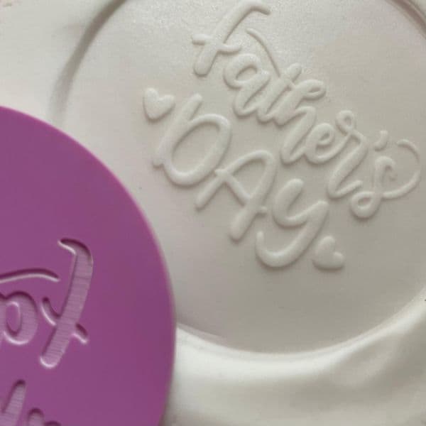SALE Father's Day with hearts Engraved circle stamp