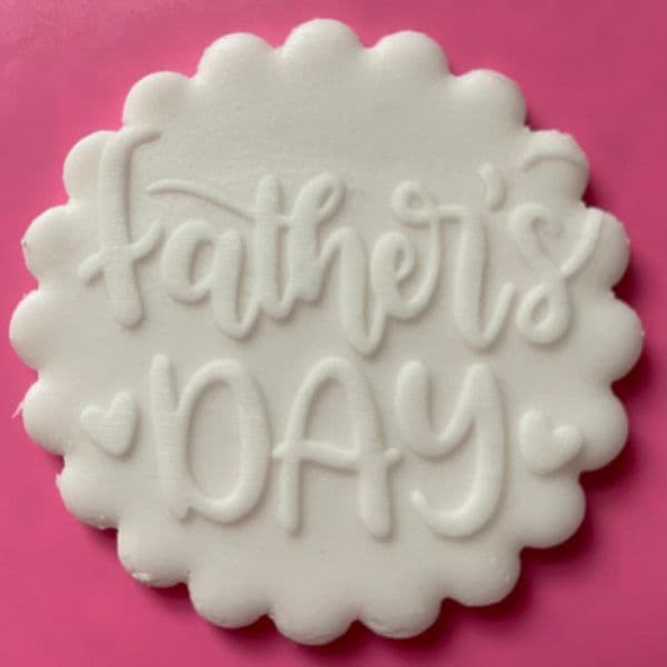 SALE Father's Day with hearts Engraved circle stamp