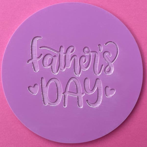 SALE Father's Day with hearts Engraved circle stamp