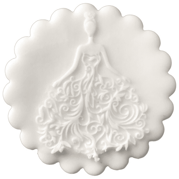 SALE Filigree Dress with hair up Engraved circle stamp