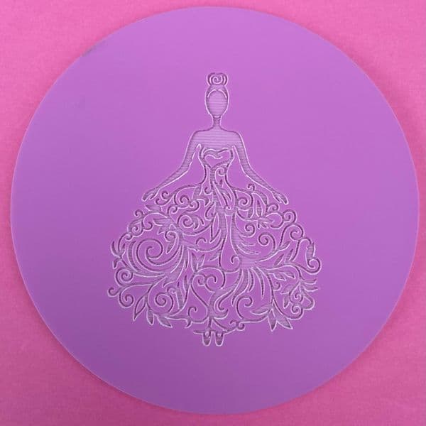 SALE Filigree Dress with hair up Engraved circle stamp
